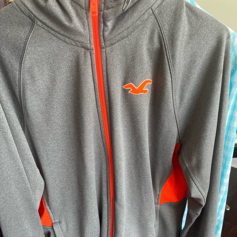 Hollister jacket lightweight with hood EUC